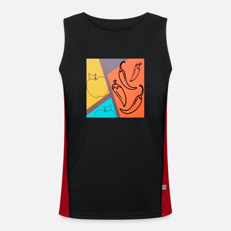 Apfel Peperoni Chili Funktionelles Kontrast-Tank Top für Männer 