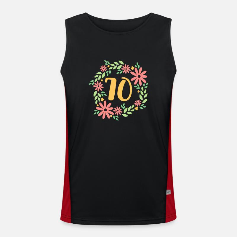 70th Birthday Gift Men's Functional Contrast Tank Top 