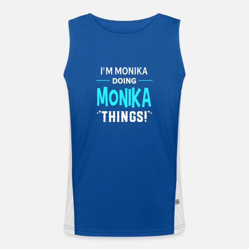 I Am Monika Doing Monika Things Geschenk Lustiges Funktionelles Kontrast-Tank Top für Männer 