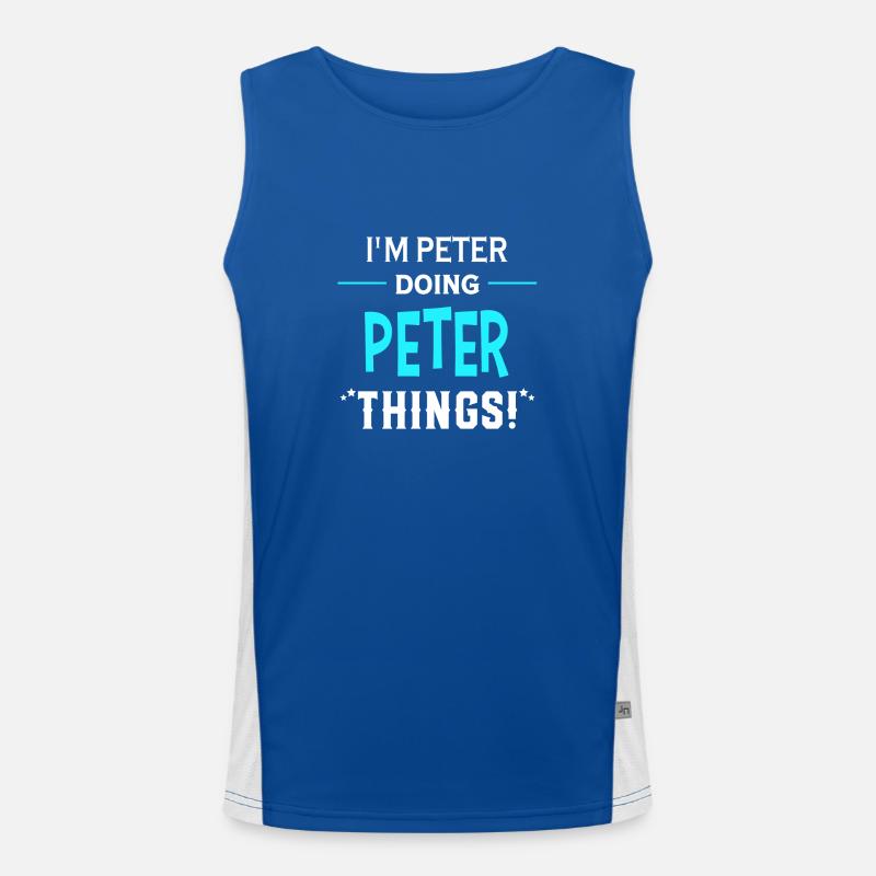 I Am Peter Doing Peter Things Geschenk Lustiges Funktionelles Kontrast-Tank Top für Männer 