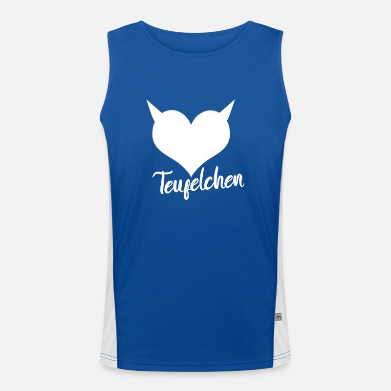 Teufelchen Wort mit Herz Devil Funktionelles Kontrast-Tank Top für Männer 