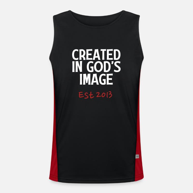 Created in God's Image Est 2013 - Men's Functional Contrast Tank Top  - black/red