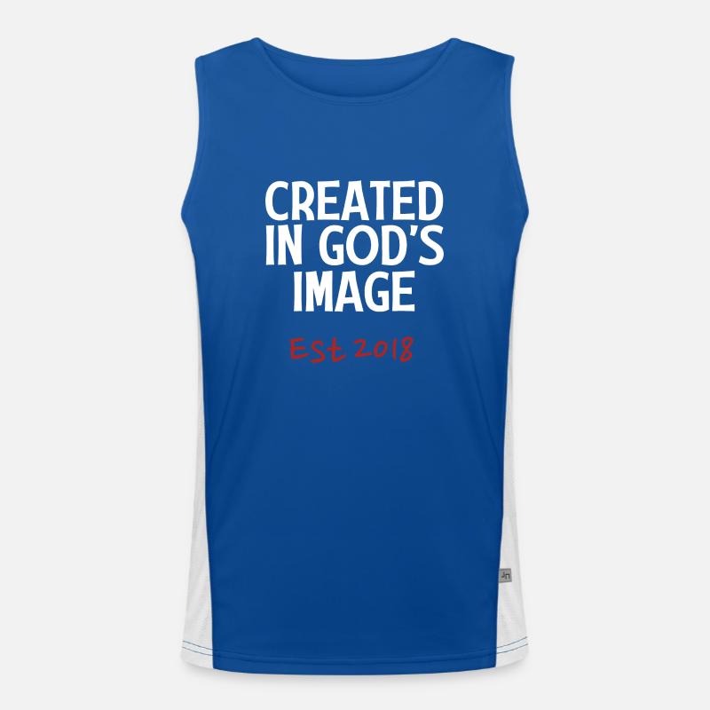 Created in God's Image Est 2018 Men's Functional Contrast Tank Top 