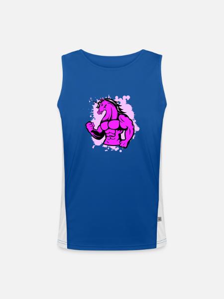 strong unicorn 1 - Funktionelles Kontrast-Tank Top für Männer  - Royal/Weiß - Vorne