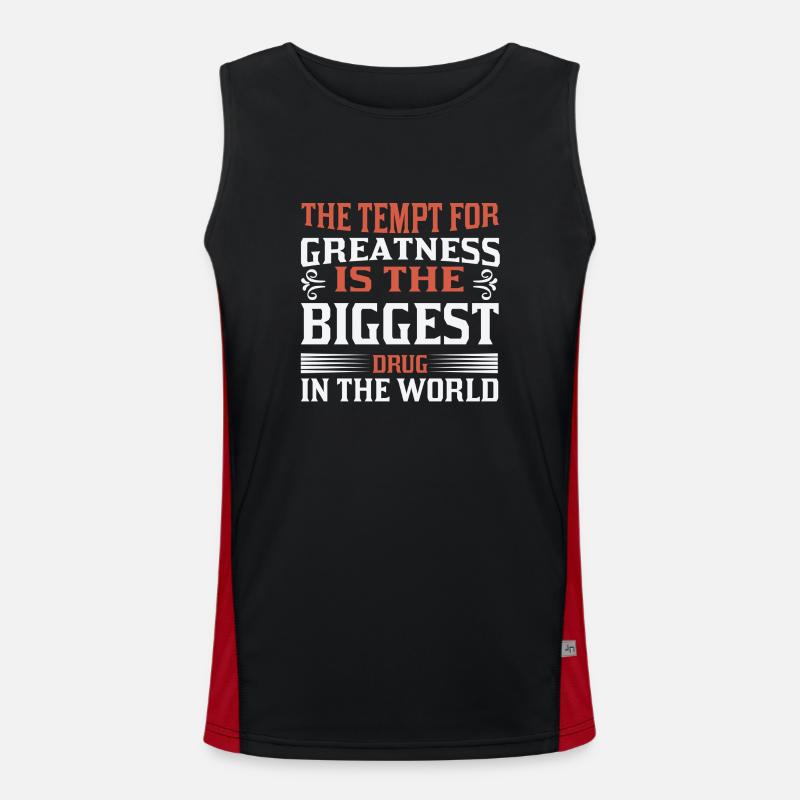 Tempt for greatness - Men's Functional Contrast Tank Top  - black/red