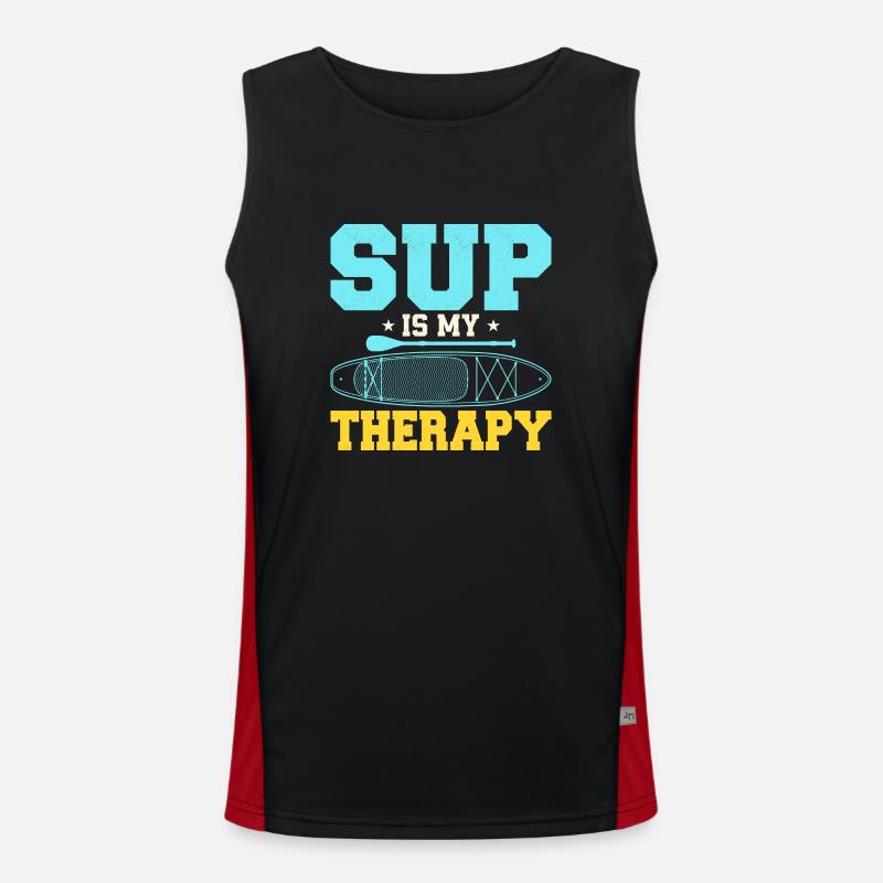 SUP Is My Therapy Stand Up Paddling Board Funktionelles Kontrast-Tank Top für Männer 