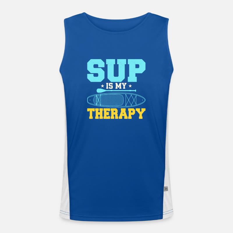 SUP Is My Therapy Stand Up Paddling Board Funktionelles Kontrast-Tank Top für Männer 