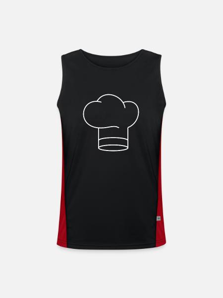 Toque - Débardeur respirant contrasté Homme - noir/rouge