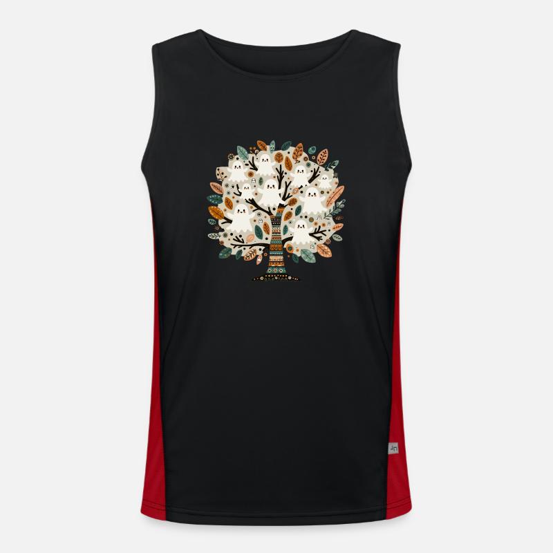 Boho Ghost Tree T-Shirt Débardeur respirant contrasté Homme 