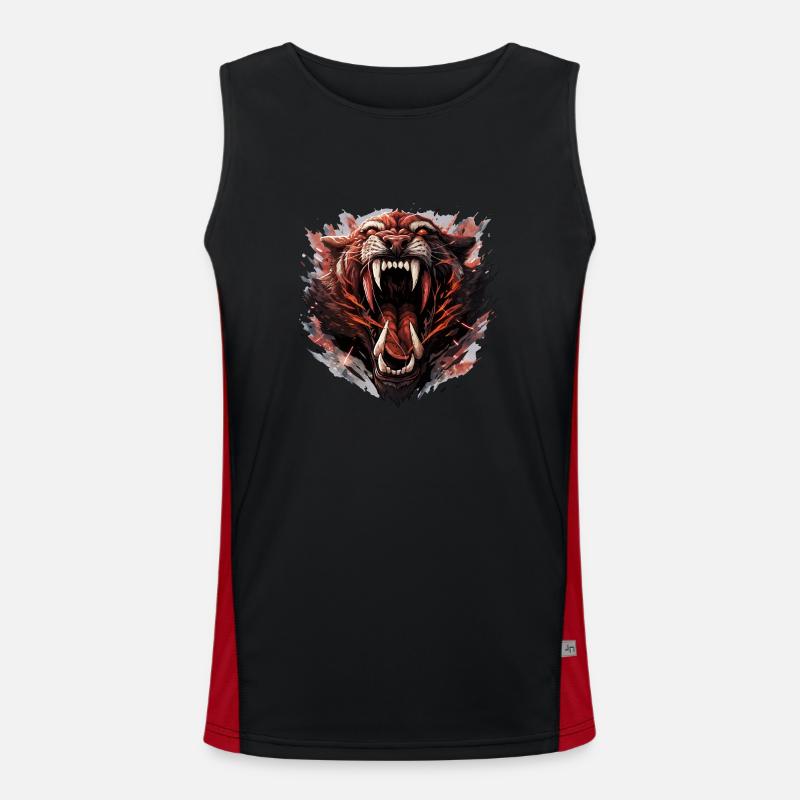 Säbelzahntiger - Sabertooth v1 Funktionelles Kontrast-Tank Top für Männer 