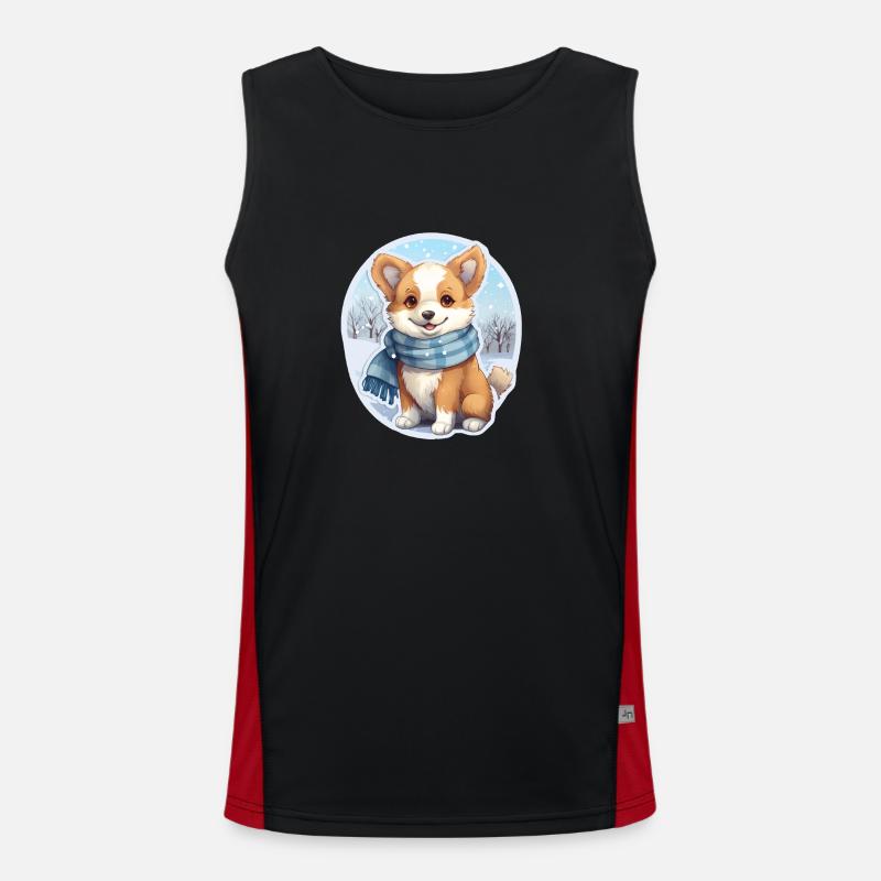 Welsh Corgi avec écharpe Débardeur respirant contrasté Homme 
