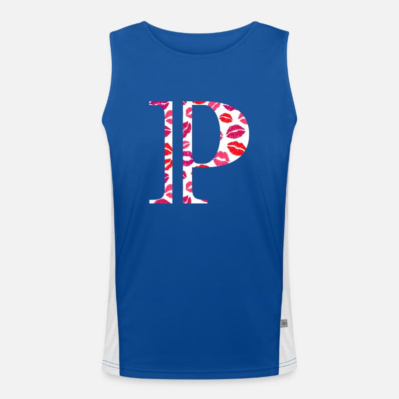 Buchstabe p Küsse Funktionelles Kontrast-Tank Top für Männer 