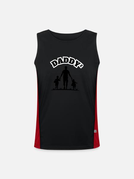 Daddy² 2 Children Black - Men's Functional Contrast Tank Top  - black/red