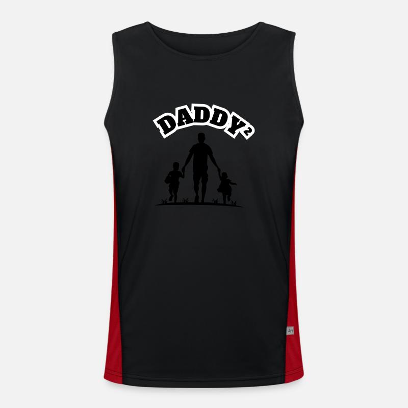 Daddy² 2 Children Black Men's Functional Contrast Tank Top 