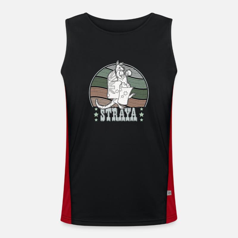 Australien Flagge Känguru Boxen Australier Funktionelles Kontrast-Tank Top für Männer 