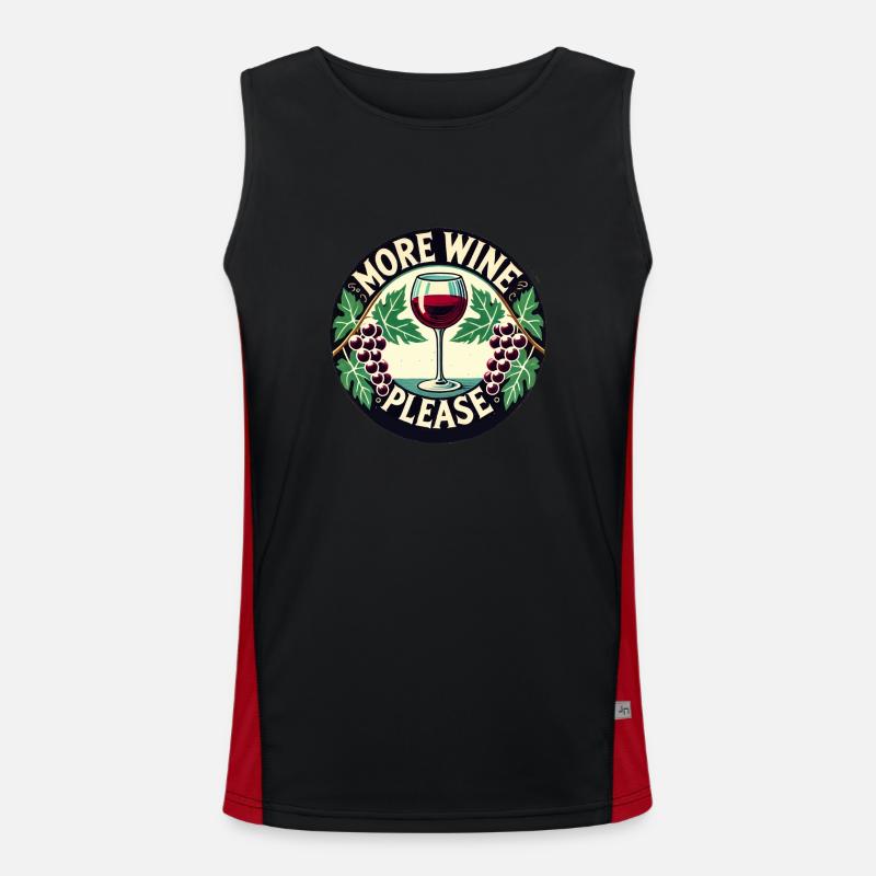 More Wine Please Men's Functional Contrast Tank Top 