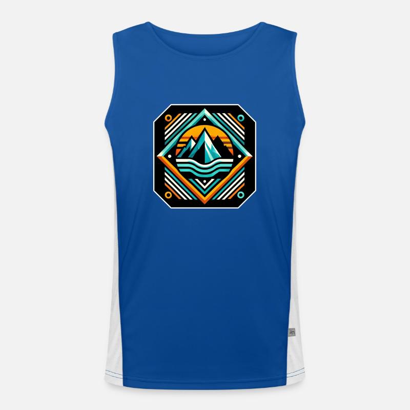 Lebendige Gipfel Funktionelles Kontrast-Tank Top für Männer 