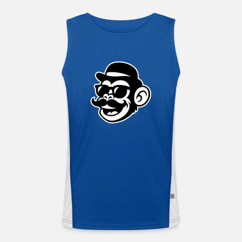 Monkey Sir Mustache Men's Functional Contrast Tank Top 