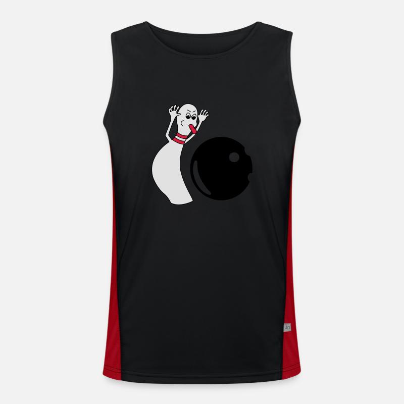 Bowling Pin Funktionelles Kontrast-Tank Top für Männer 
