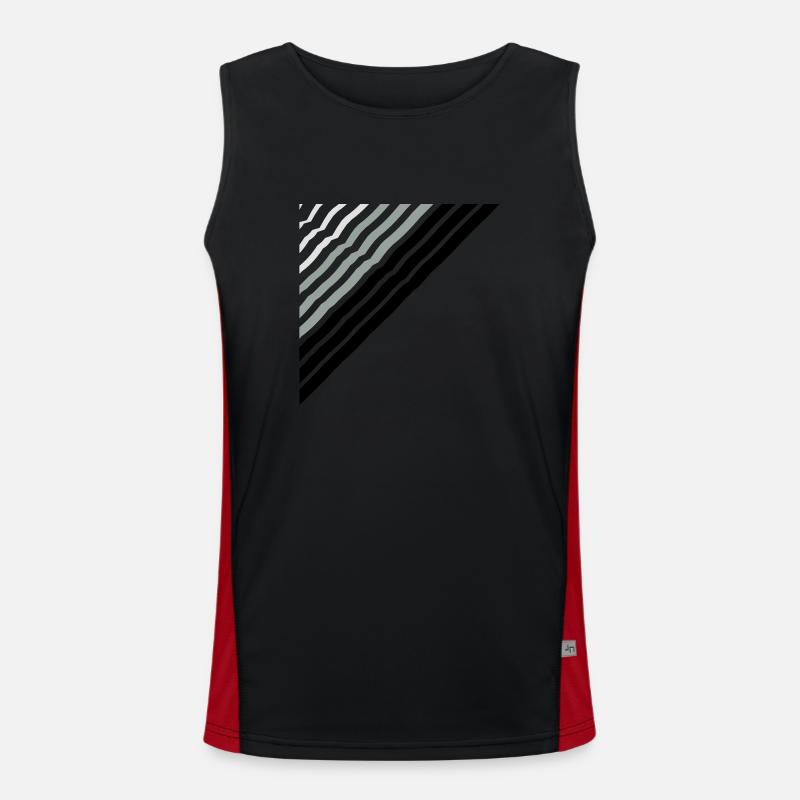 Triangular shape Many lines lines pattern Men's Functional Contrast Tank Top 