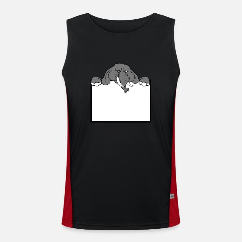 frame shield elephant sad face wall text f Men's Functional Contrast Tank Top 