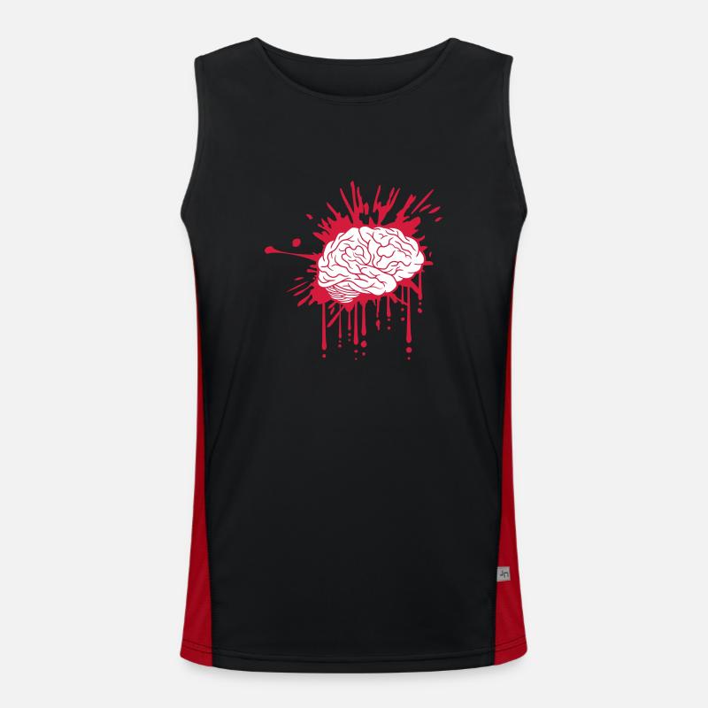 Bloody brain design Men's Functional Contrast Tank Top 