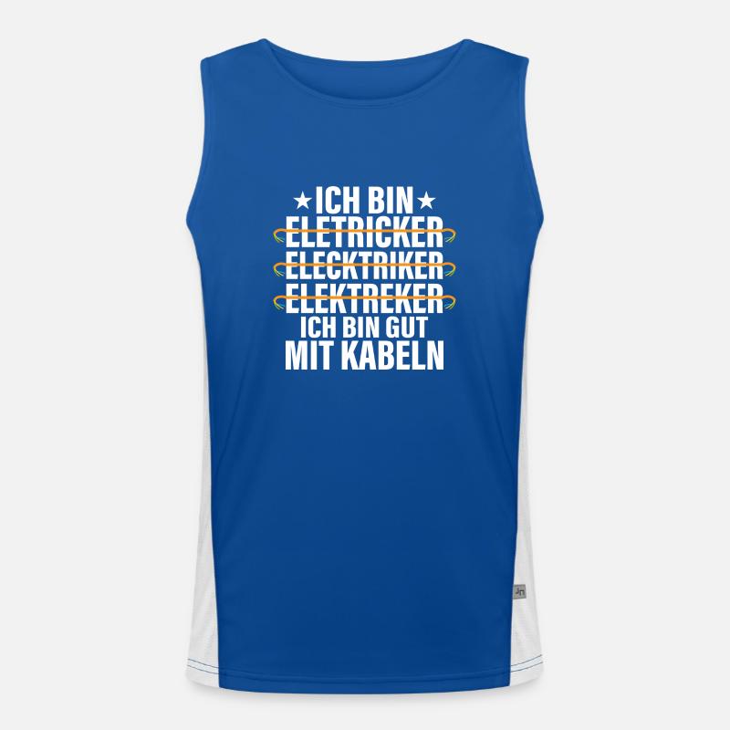 Ich bin Eletricker Elecktriker Elektreker Ele Funktionelles Kontrast-Tank Top für Männer 