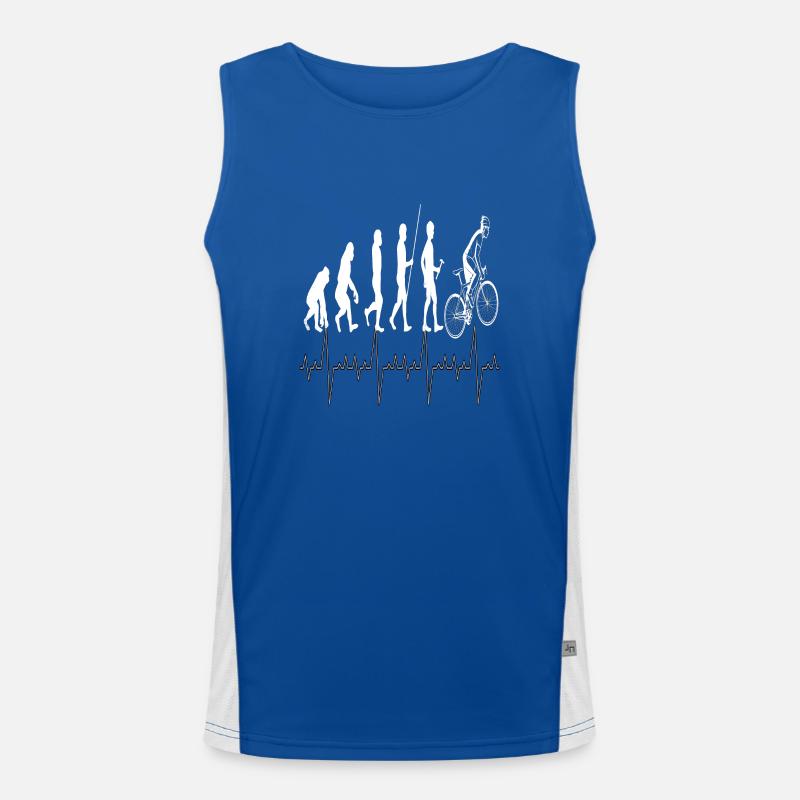 Evolution Radfahrer , cooles Fahrrad Design Funktionelles Kontrast-Tank Top für Männer 