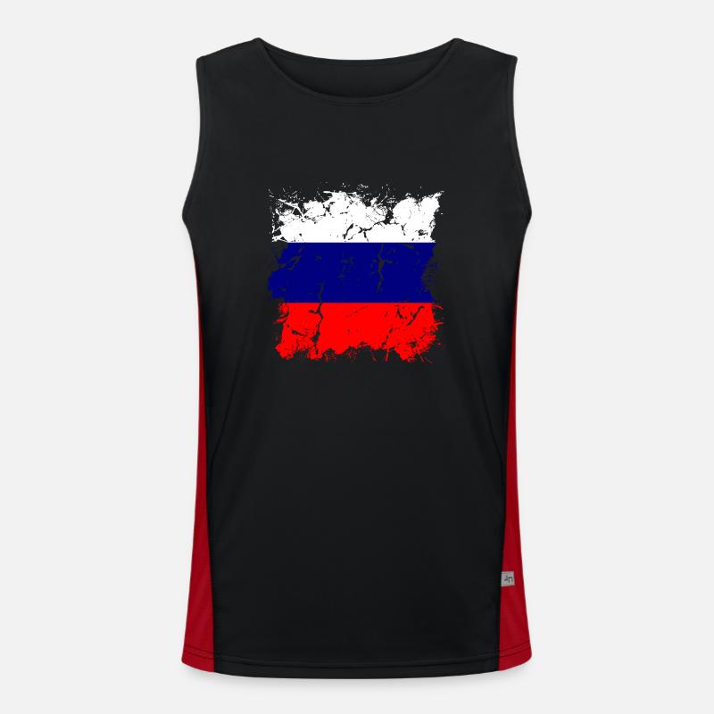 Drapeau de russie Vintage Drapeau russe d’occasion Look Débardeur respirant contrasté Homme 