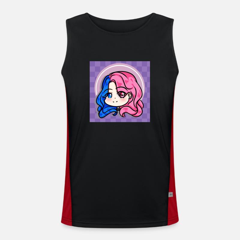 Tiffany marie chibi mit Hintergrund Funktionelles Kontrast-Tank Top für Männer 
