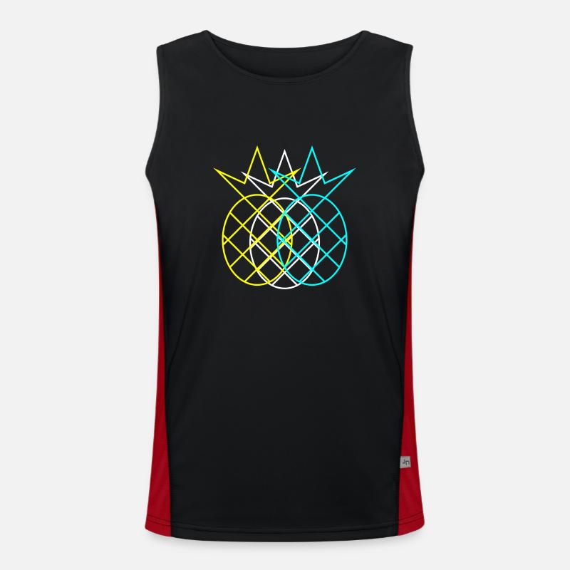 Ananas Abstrakt Neon Funktionelles Kontrast-Tank Top für Männer 