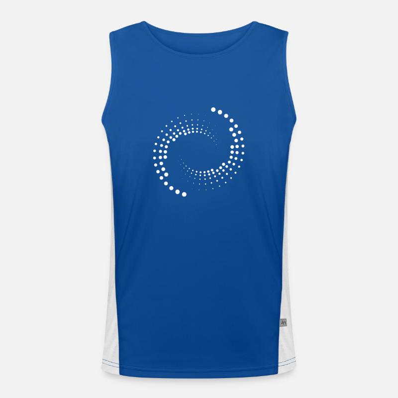 Spiral with white circles Men's Functional Contrast Tank Top 