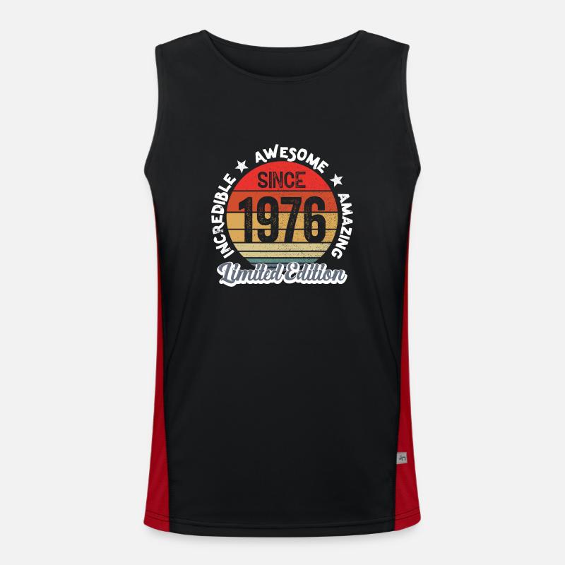 erstaunlich seit 1976 - Jubiläum Funktionelles Kontrast-Tank Top für Männer 