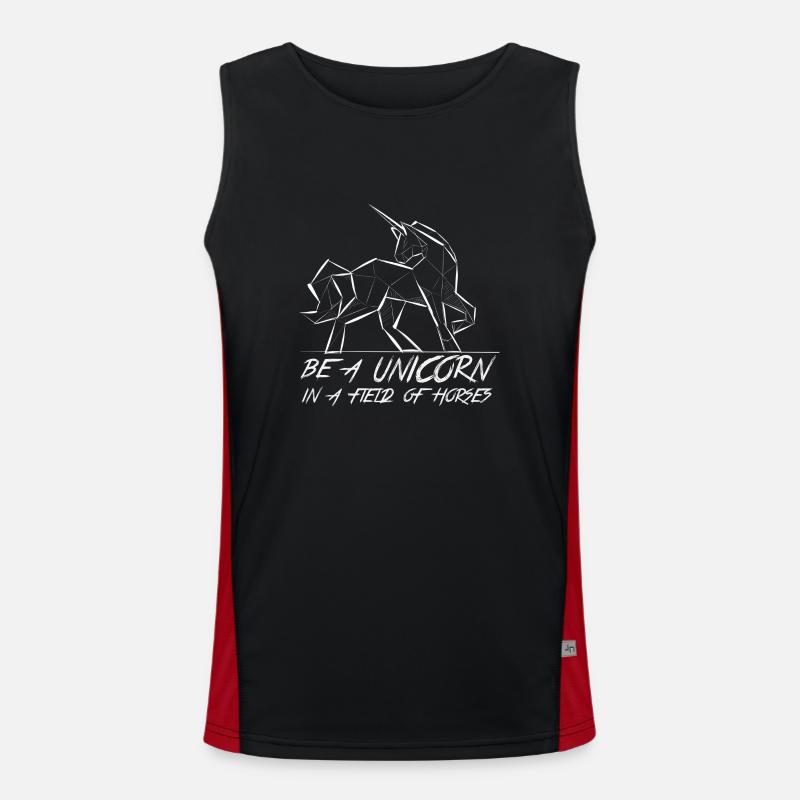 Sei ein Einhorn unter Pferden! Funktionelles Kontrast-Tank Top für Männer 