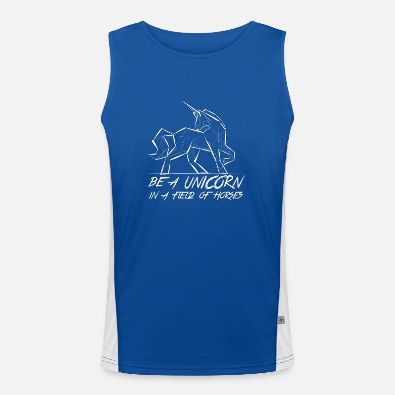 Sei ein Einhorn unter Pferden! Funktionelles Kontrast-Tank Top für Männer 