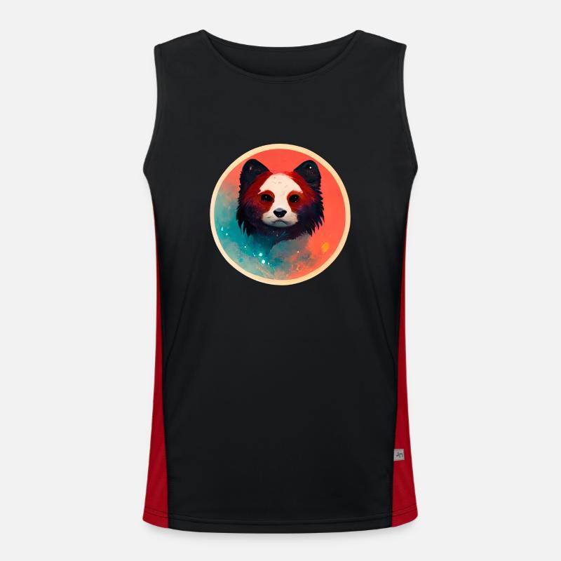 Bear - Men's Functional Contrast Tank Top  - black/red