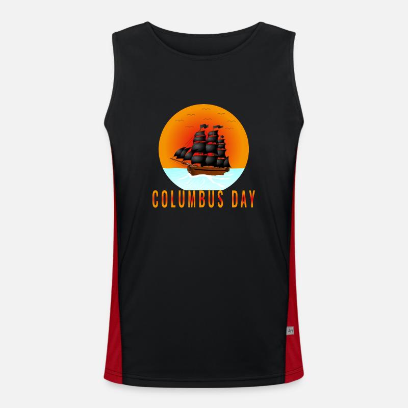 Kolumbus-Tag Funktionelles Kontrast-Tank Top für Männer 