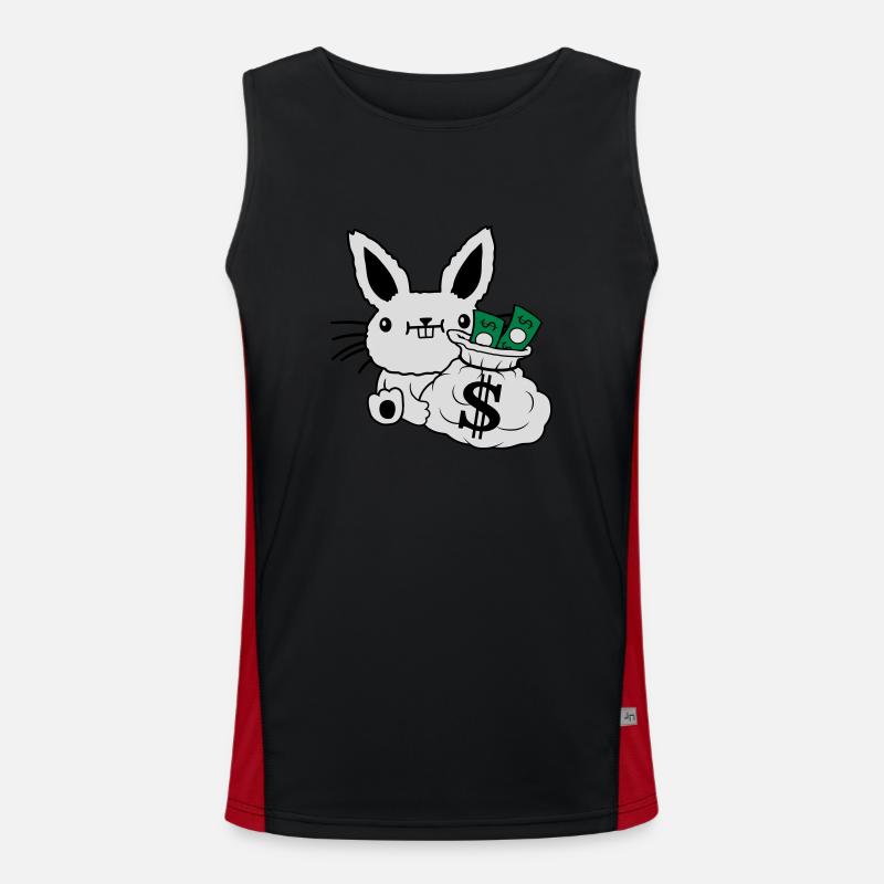 Rich Money Bag Easter Banknotes - Men's Functional Contrast Tank Top  - black/red
