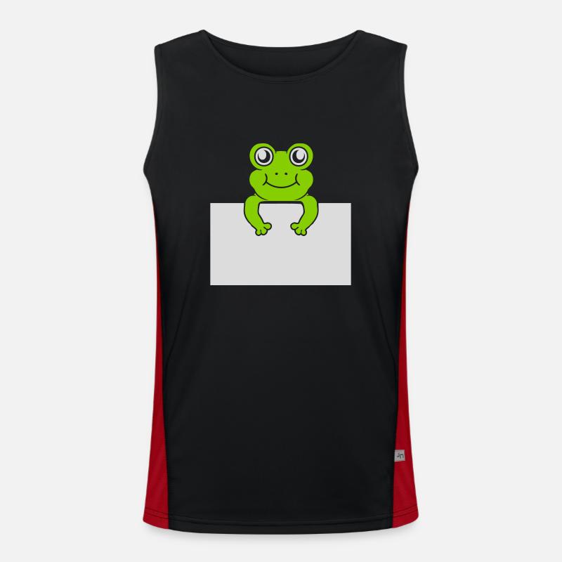 Present text Comic Frog - Men's Functional Contrast Tank Top  - black/red