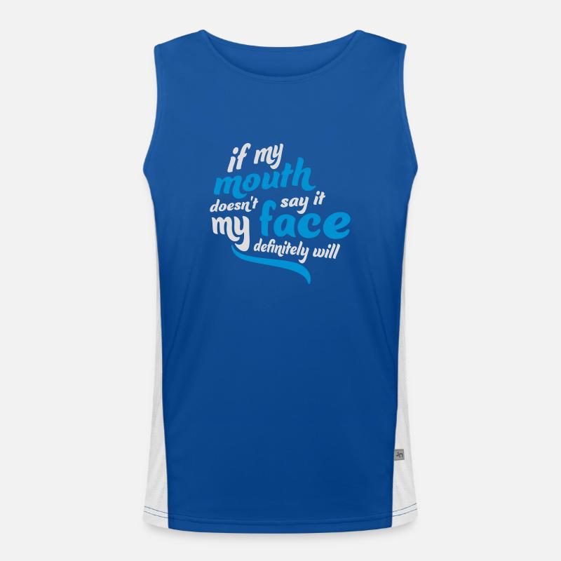 my face definitely will Funktionelles Kontrast-Tank Top für Männer 