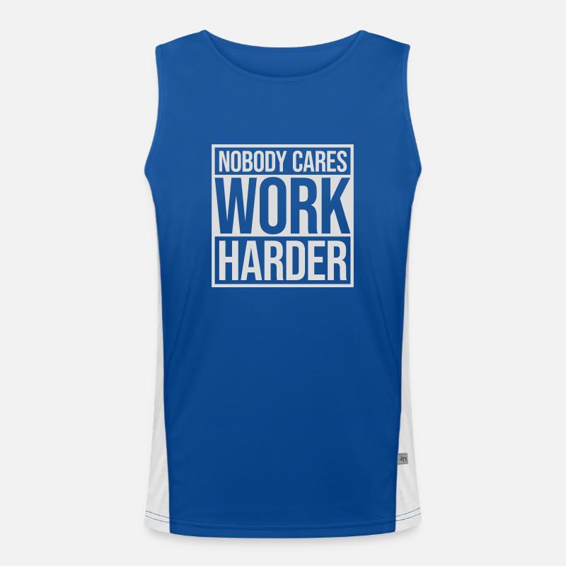 nobody cares work harder Funktionelles Kontrast-Tank Top für Männer 