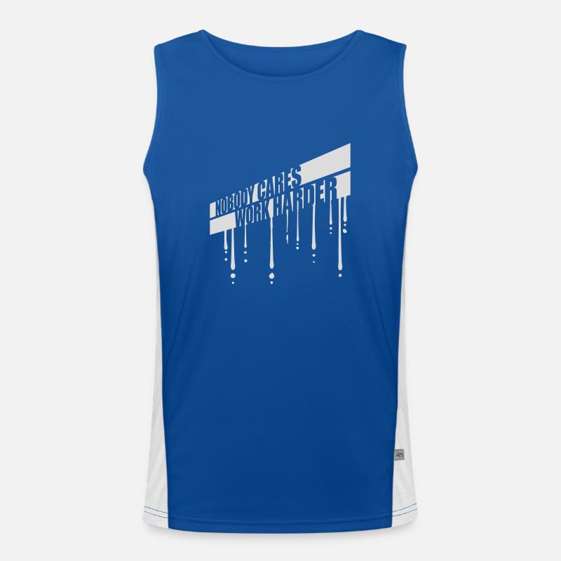 nobody cares work harder Men's Functional Contrast Tank Top 