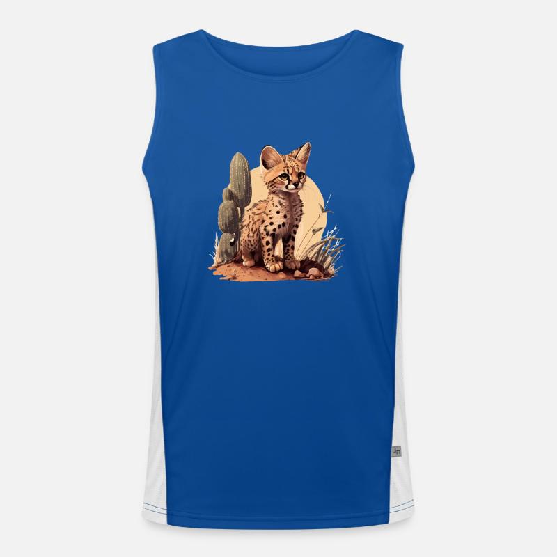 Das wilde Kätzchen Funktionelles Kontrast-Tank Top für Männer 