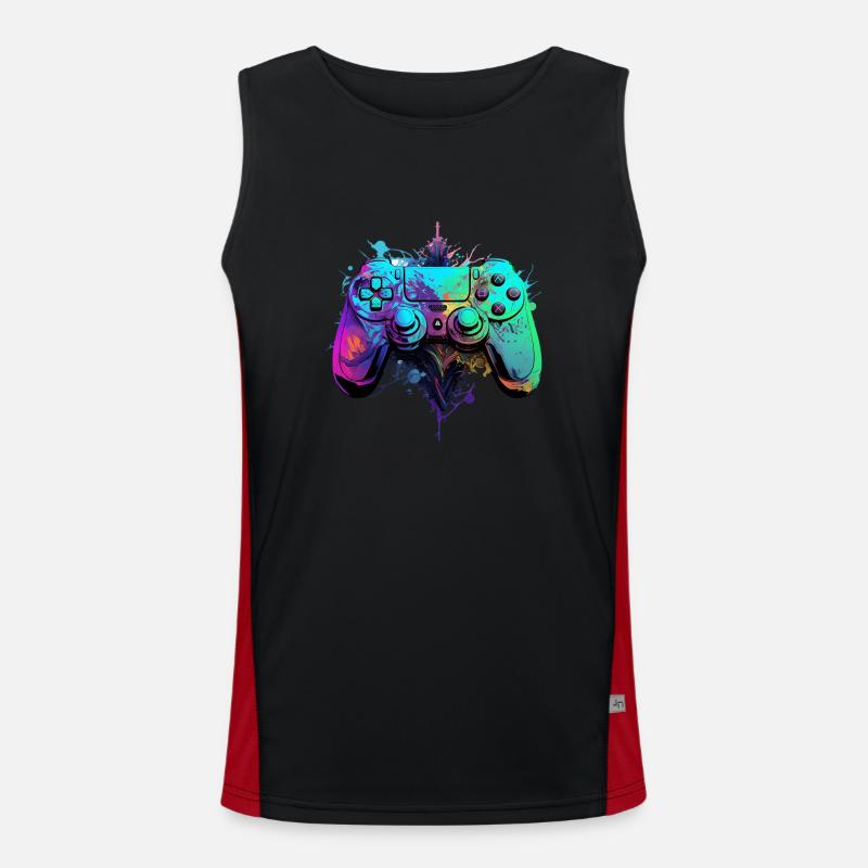 Neon Gaming Controller / Kontroller Funktionelles Kontrast-Tank Top für Männer 