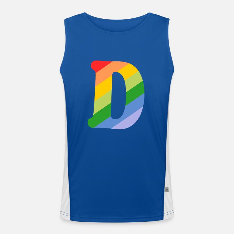 Buchstabe D Regenbogen Funktionelles Kontrast-Tank Top für Männer 