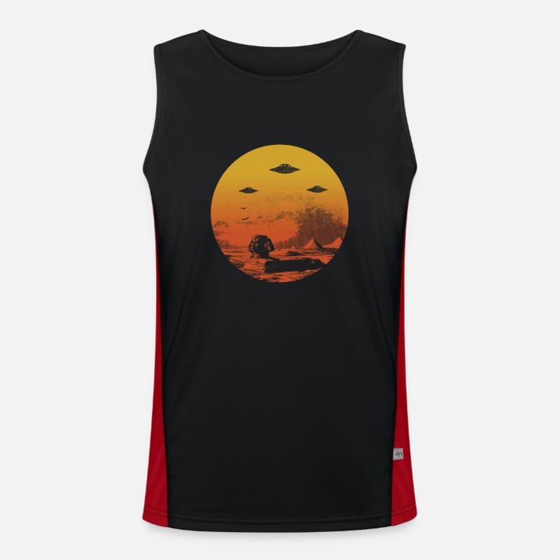 Schatten der UFOs Funktionelles Kontrast-Tank Top für Männer 