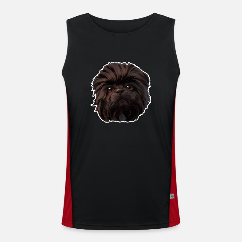 Affenpinscher - Men's Functional Contrast Tank Top  - black/red