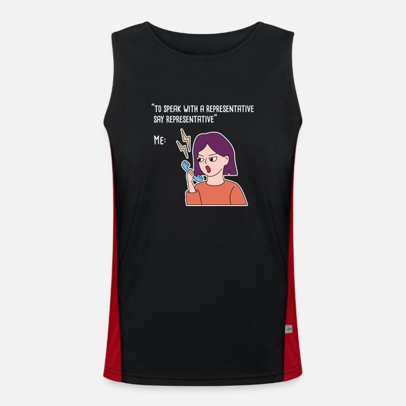 Work from Home Call Design for Proud Pinoys Men's Functional Contrast Tank Top 