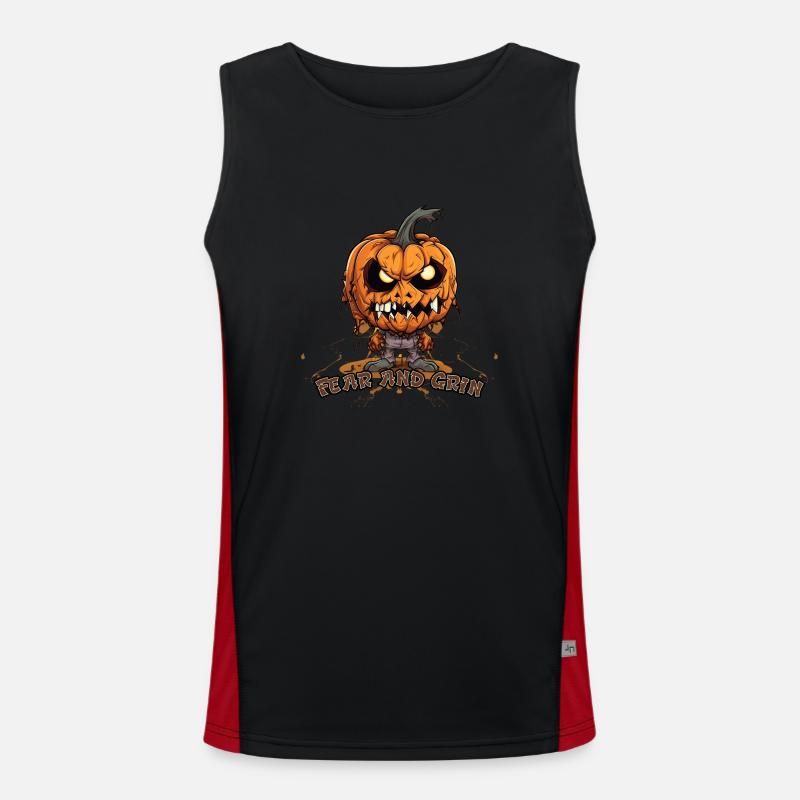 halloween pumpkin Men's Functional Contrast Tank Top 