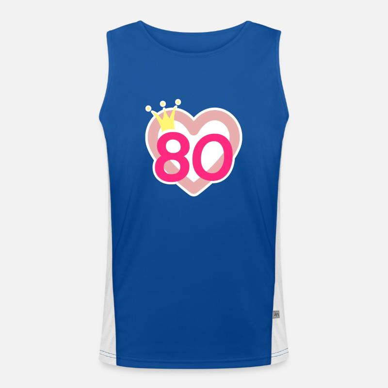 80th Birthday Princess Crown Men's Functional Contrast Tank Top 